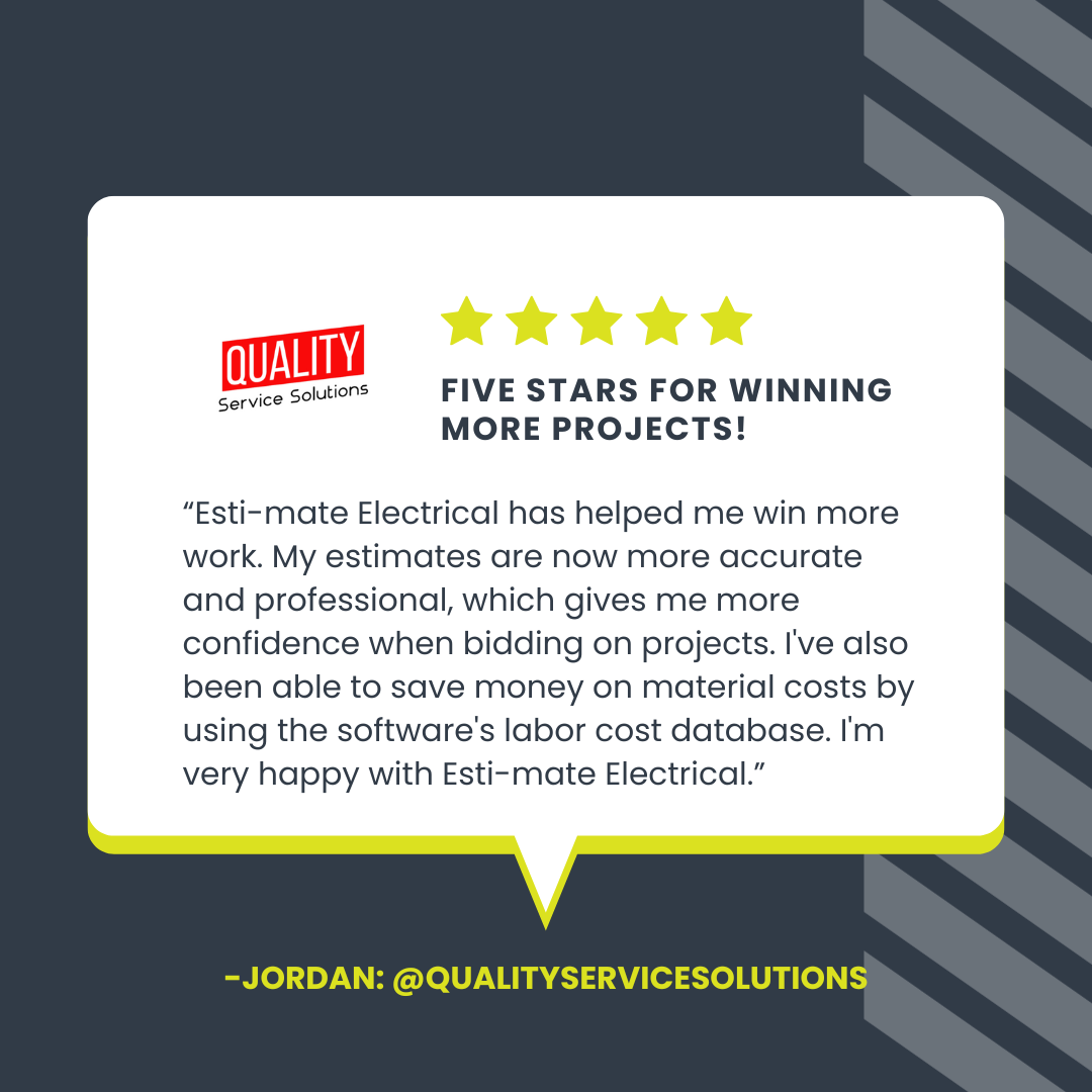 Esti-mate Electrical subscriber testimonial